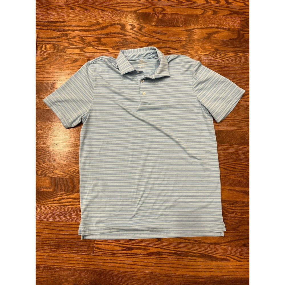 Southern Tide Polo Shirt Mens Large Blue Stripes